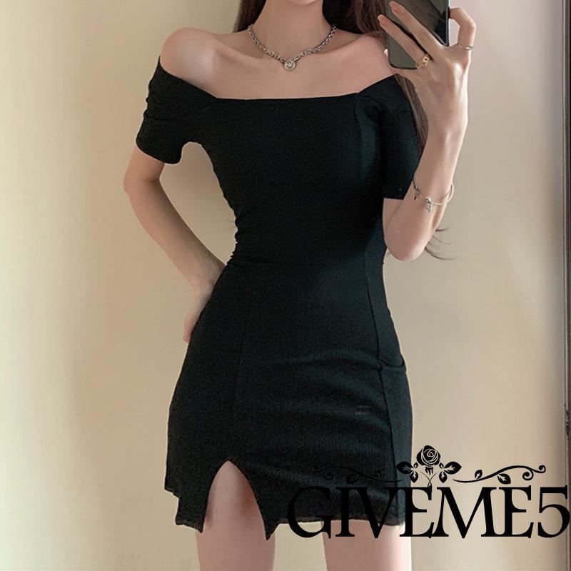 Đầm trễ vai tay ngắn nhiều màu kiểu dáng gợi cảm cho nữ