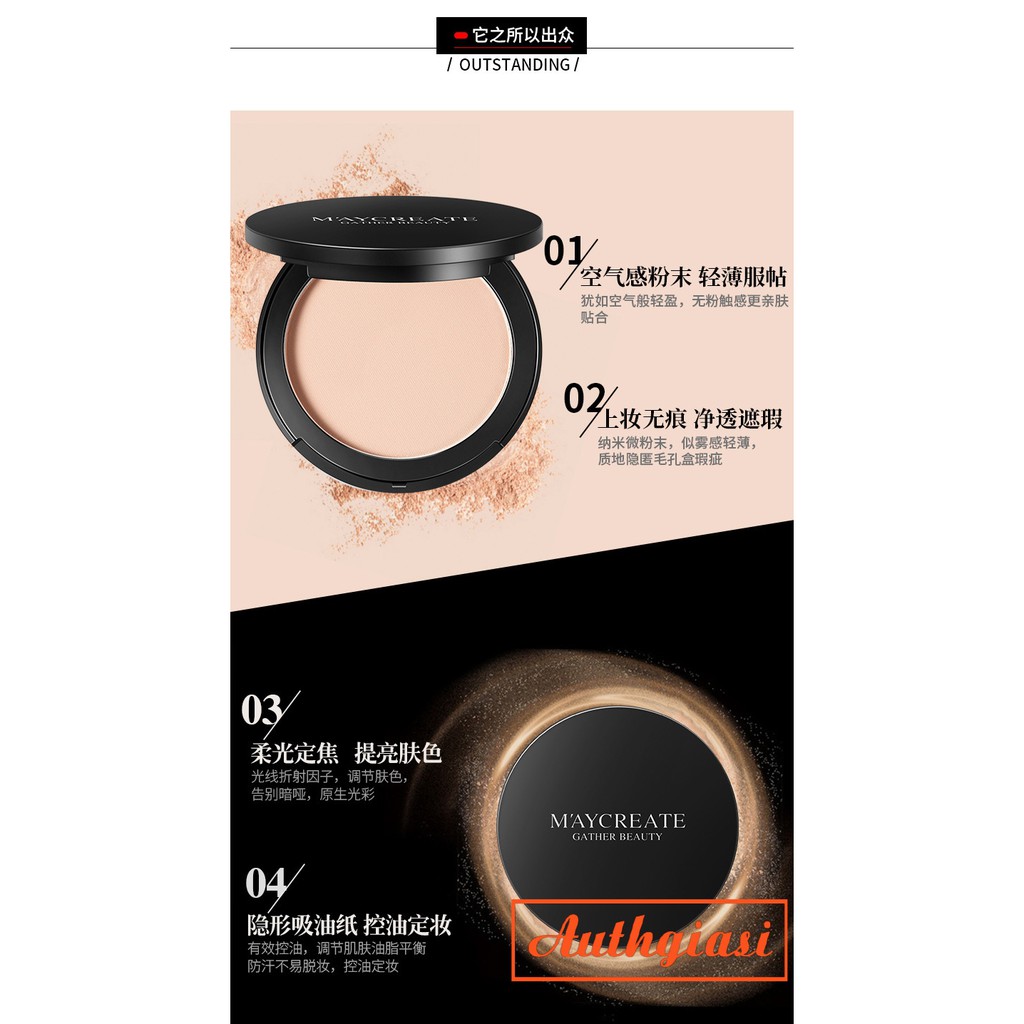 Phấn nén Maycreate phủ Collagen che phủ lỗ chân lông hoàn hảo có sẵn mút tán | BigBuy360 - bigbuy360.vn