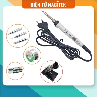 Combo mỏ hàn điều chỉnh nhiệt độ no.901 ks801a 60w kèm phụ kiện 3 mũi hàn 936 | thiếc hàn + nhựa thông | đế gác mỏ hàn