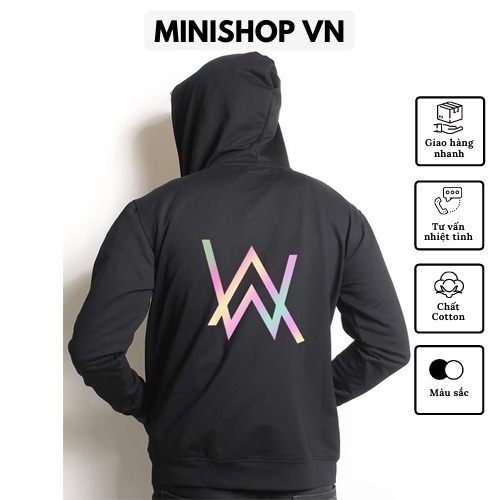 Áo khoác nỉ hoodie phản quang 7 màu Alan Walker chất nỉ bông mềm mịn