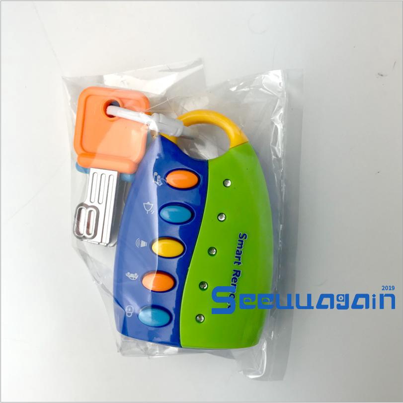 Đồ chơi móc chìa khóa nhiều màu sắc có nút bấm phát nhạc và ánh sáng dễ thương