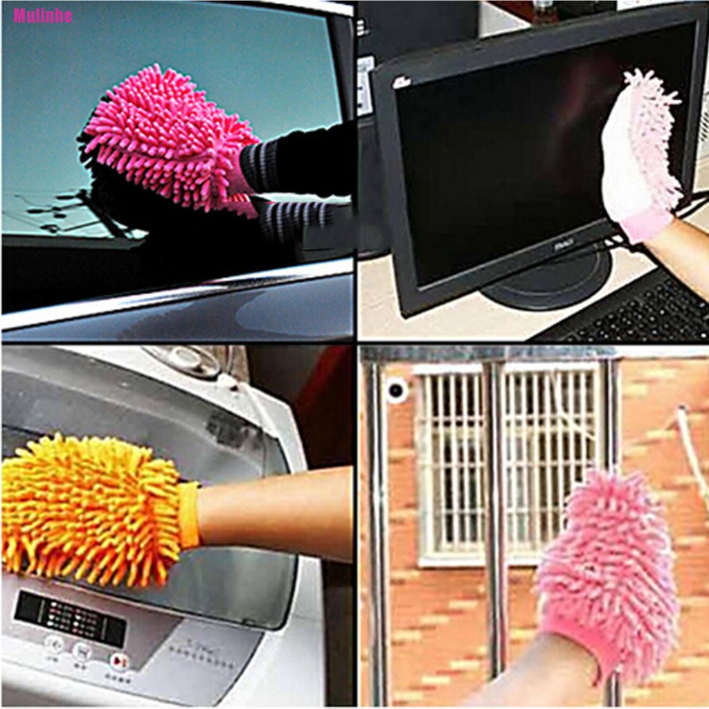 Găng Tay Rửa Xe Hơi Hai Mặt Bằng Sợi Microfiber