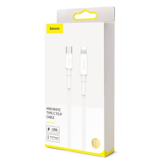 Cáp sạc nhanh Type C to Lightning hỗ trợ PD 18W Baseus Mini White