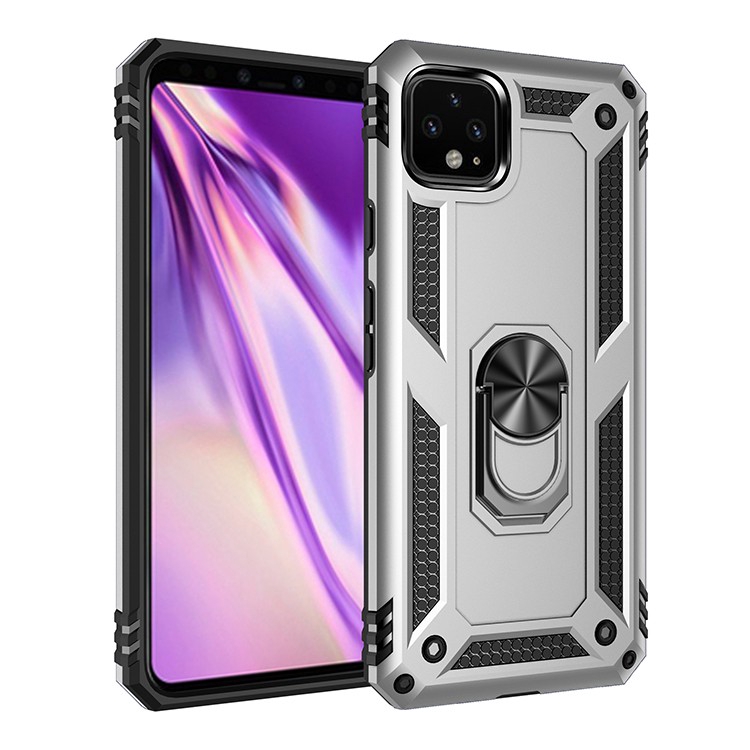 Ốp điện thoại giáp cứng có vòng đỡ từ tính gắn trên xe hơi cho Google Pixel 3a 3a XL 4 4XL