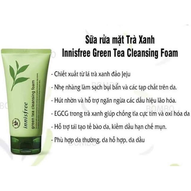 Sữa rửa mặt trà xanh Innisfree Green Tea Foam Cleanser 150ml Hàn Quốc | BigBuy360 - bigbuy360.vn