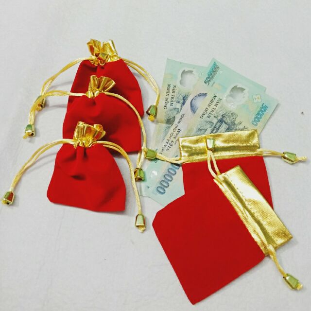 Túi rút nhung may mắn đựng tiền hay trang sức