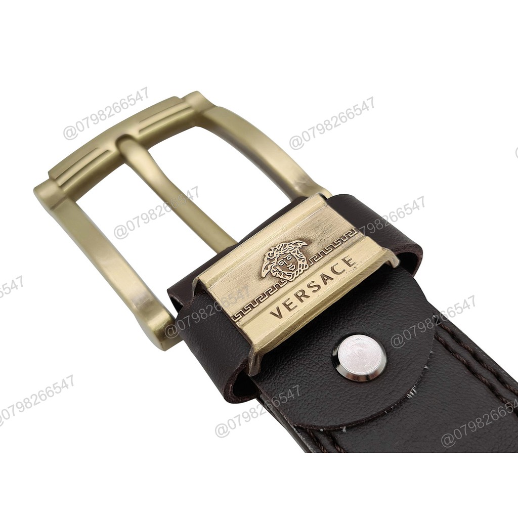 Thắt lưng nam cao cấp giả da DHM-176 | Khóa kim màu đồng sang trọng | Bảo hành 12 tháng