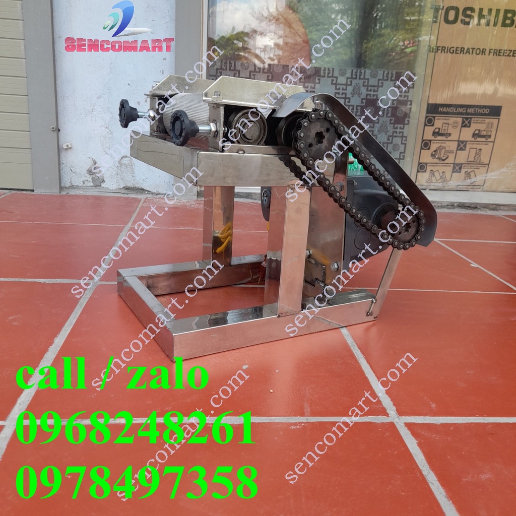Máy Cán Mực Chạy Điện, chuyên Cán Khô Mực, Khô Bò cho xe bán Mực Khô