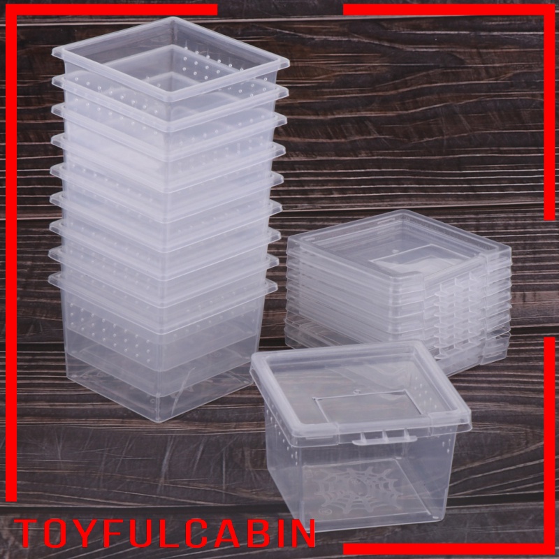 Set 10 Hộp Đựng Thức Ăn Bằng Acrylic Cho Bò Sát / Thằn Lằn / Bò Sát