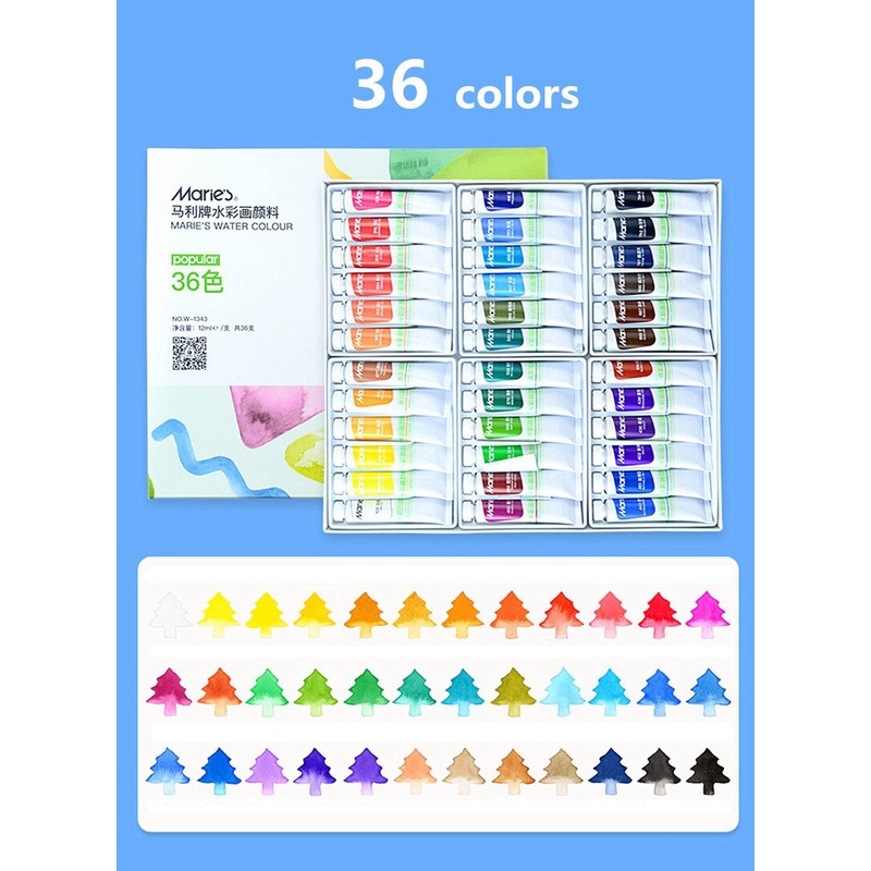 Màu nước Maries dạng tuýp 12ml  Water color