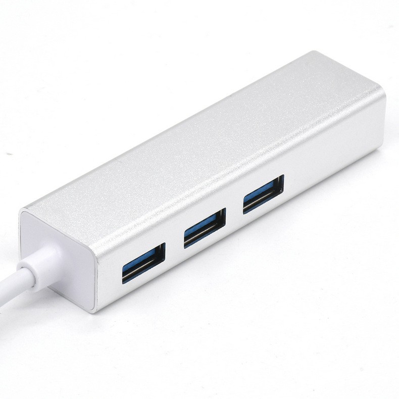 HUB USB chia 1 ra 3 cổng USB 3.0 và 1 cổng LAN 1000Mbps vỏ nhôm | WebRaoVat - webraovat.net.vn