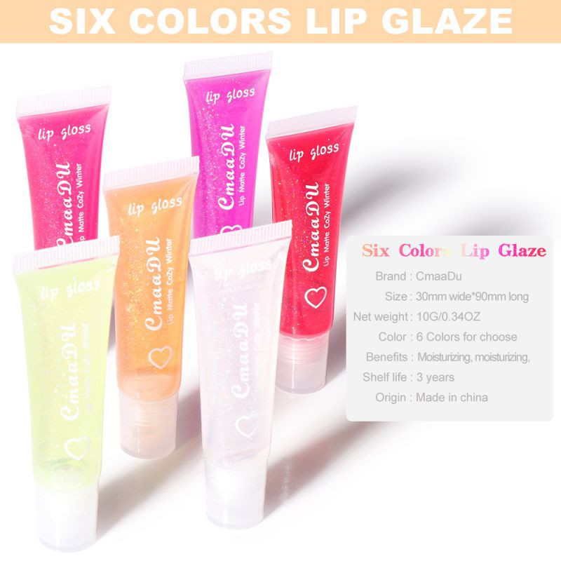 CmaaDu Moisturizing Plumping Clear Lip Gloss Big Lip Jelly Lip Matte Winter Cozy Lip Glossy Vitamin E Mineral Oil | BigBuy360 - bigbuy360.vn