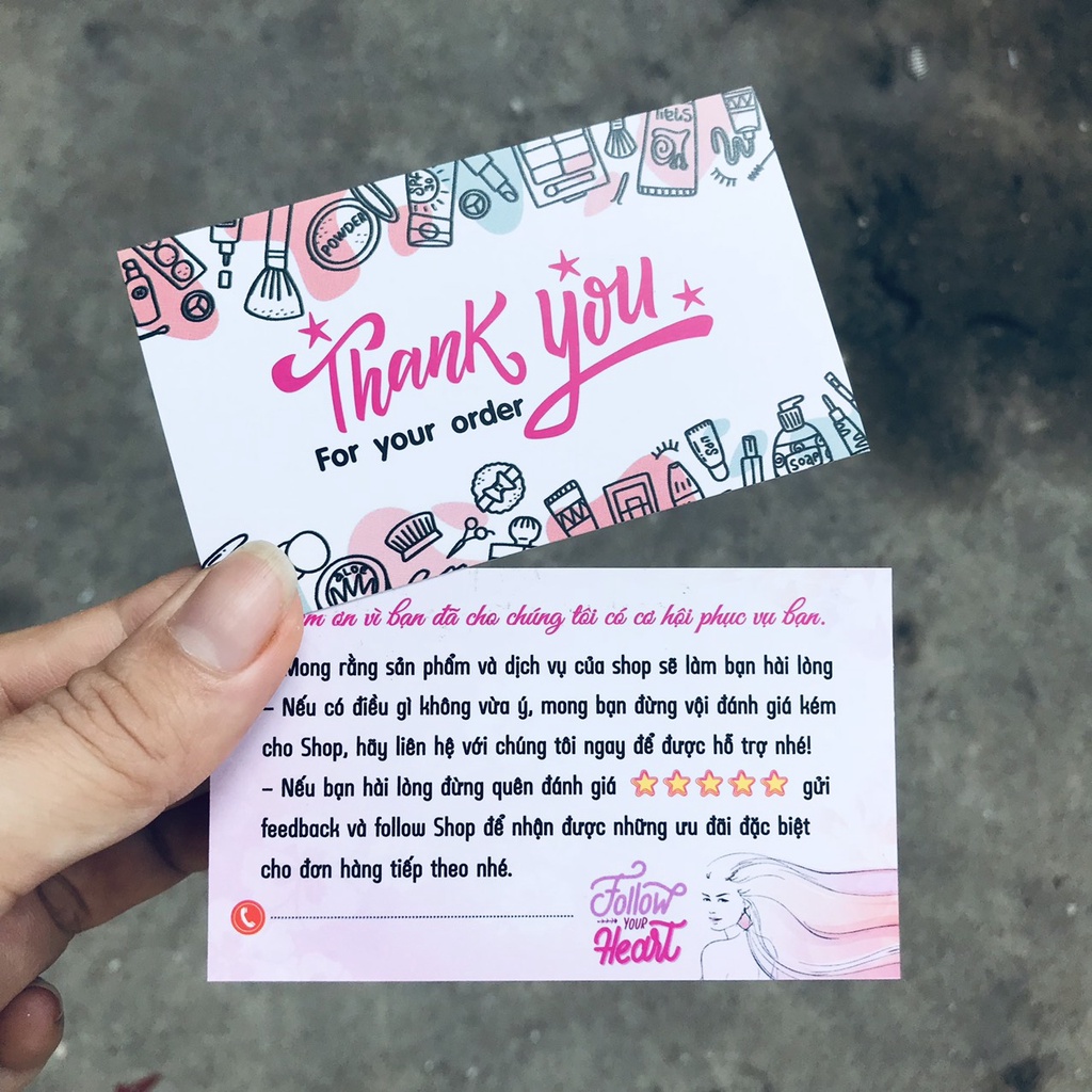 100 thiệp cảm ơn dành cho shop bán mỹ phẩm