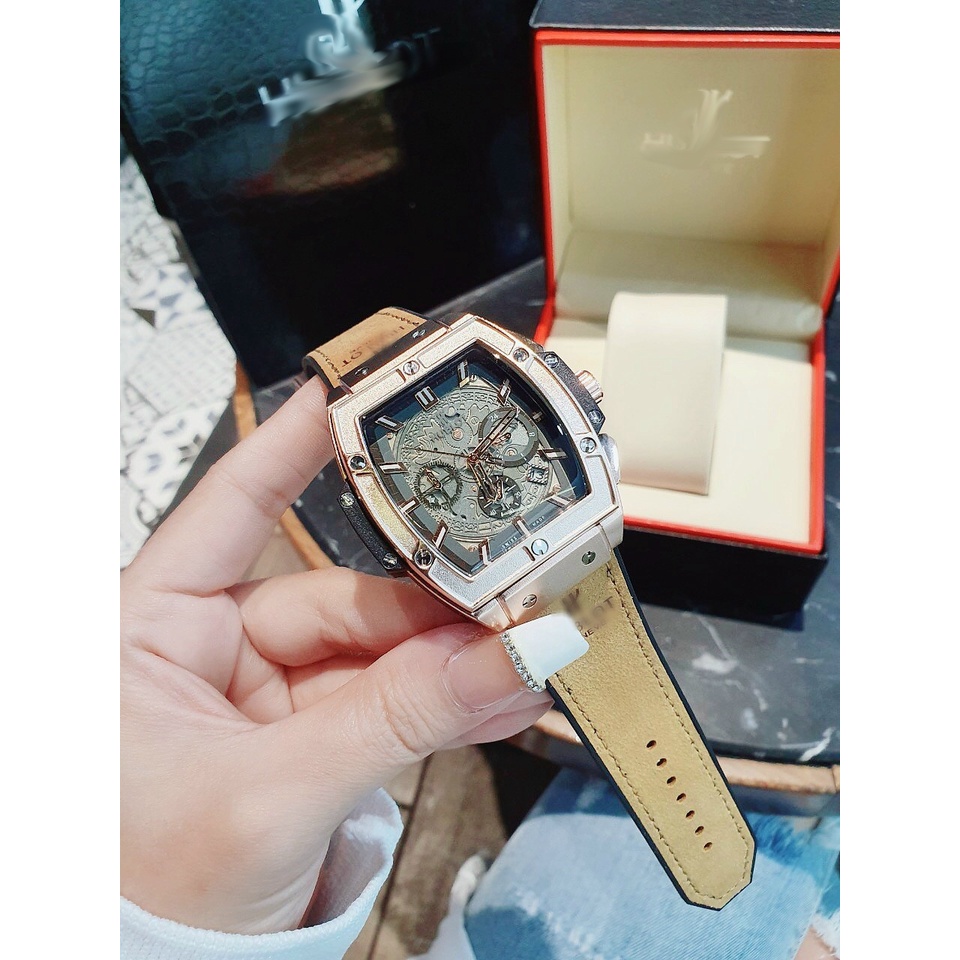 Đồng Hồ Nam HPLOT 6 Kim , Máy Pin , Dây Thép , Size 40x45mm