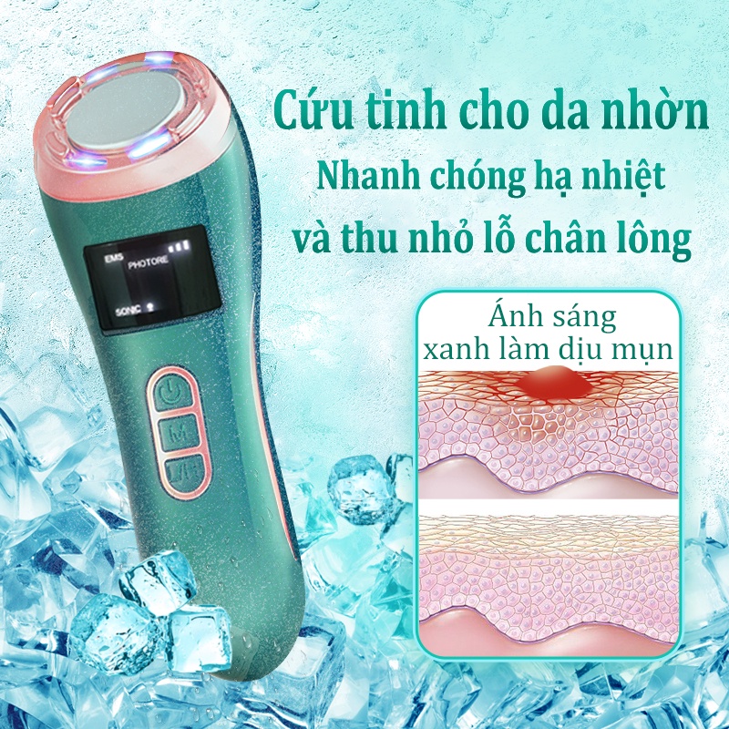 Máy làm sạch da nóng lạnh đa năng - Thiết bị làm sạch da bằng ánh sáng màu RF - Thiết bị nâng cơ và làm căng da mặt