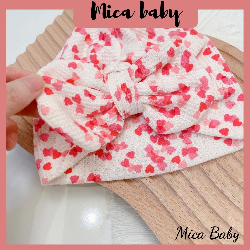 Mũ nón turban thắt nơ hình tym đáng yêu cho bé gái 6-10kg Mica baby MTB75