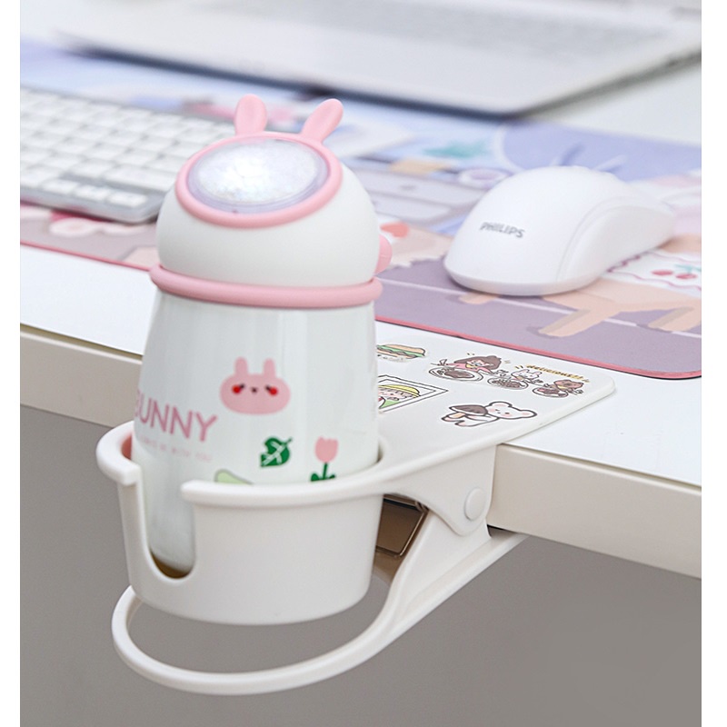 Kẹp giữ cốc nước gắn bàn Giá để cốc uống nước loại có khe đa năng
