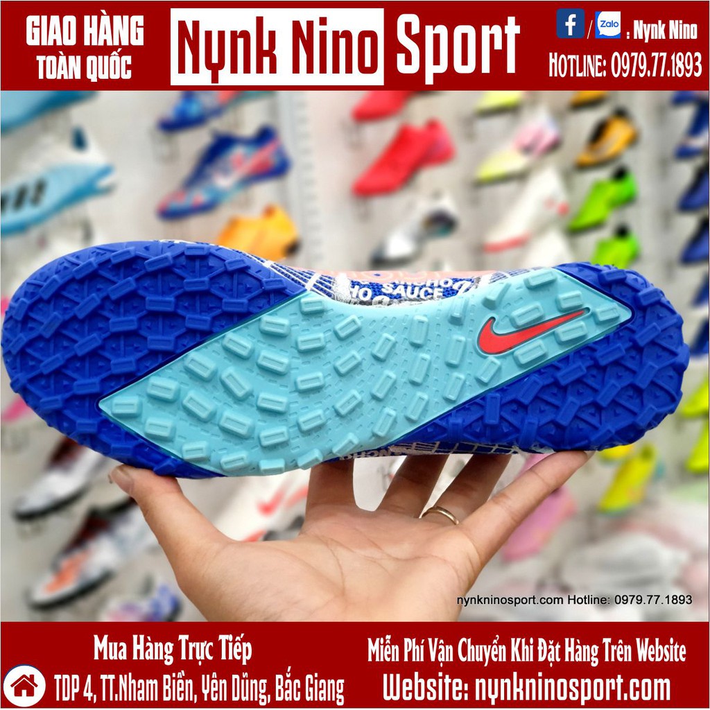 Giày Bóng Đá Mercurial Vapor 13 Pro Jadon Sancho Xanh Biển Vạch Trắng TF
