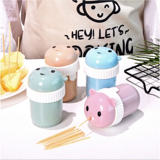 Hộp đựng tăm xỉa răng kiểu hoạt hình gấu xinh xắn tiện dụng - giao màu ngẫu nhiên