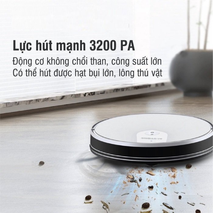 Robot Hút Bụi Tự Động E06 Điều Khiển Qua App Điện Thoại, Lực hút cực mạnh 3200Pa, Tự Động Sạc Khi Gần Hết Pin