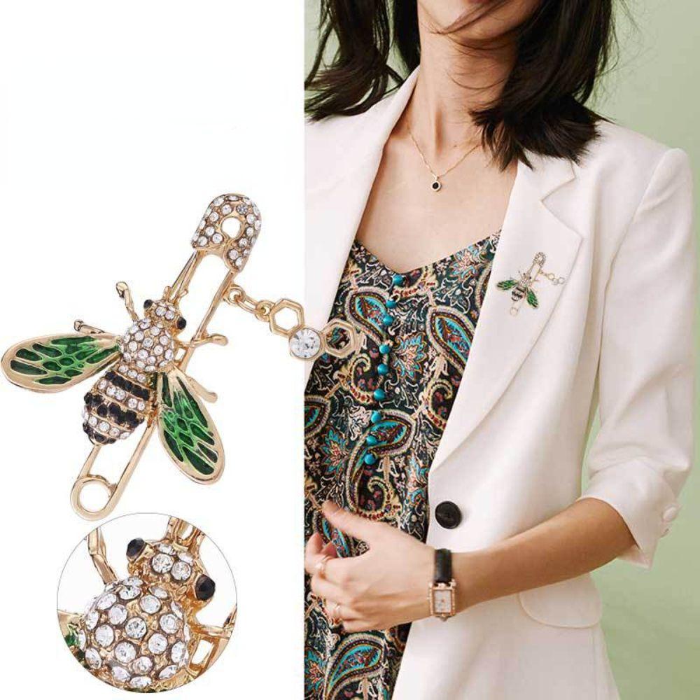 Ghim Cài Áo Hình Chú Ong Phong Cách Vintage Thanh Lịch|Ghim CàI ÁO HìNh Hoa ĐíNh Kim Cương Giả ThờI Trang Cho Nữ