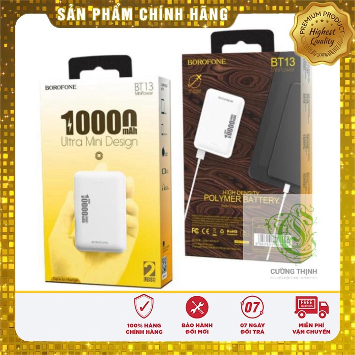 [ Giá siêu rẻ,chính hãng 100% ]  Sạc dự phòng mini BT13 dung lượng 10000mAh Borofone