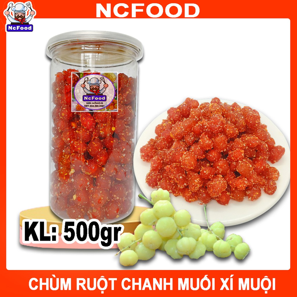 Chùm ruột sấy chanh muối Lon 500gr (NCFOOD)