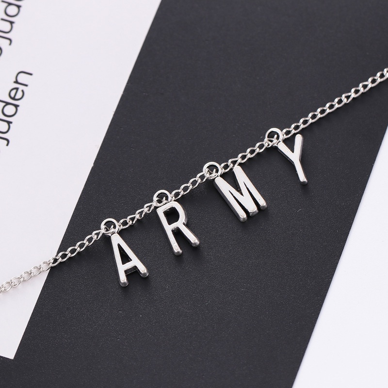 Vòng cổ Thép Không Gỉ Mặt Chữ ARMY Thời Trang