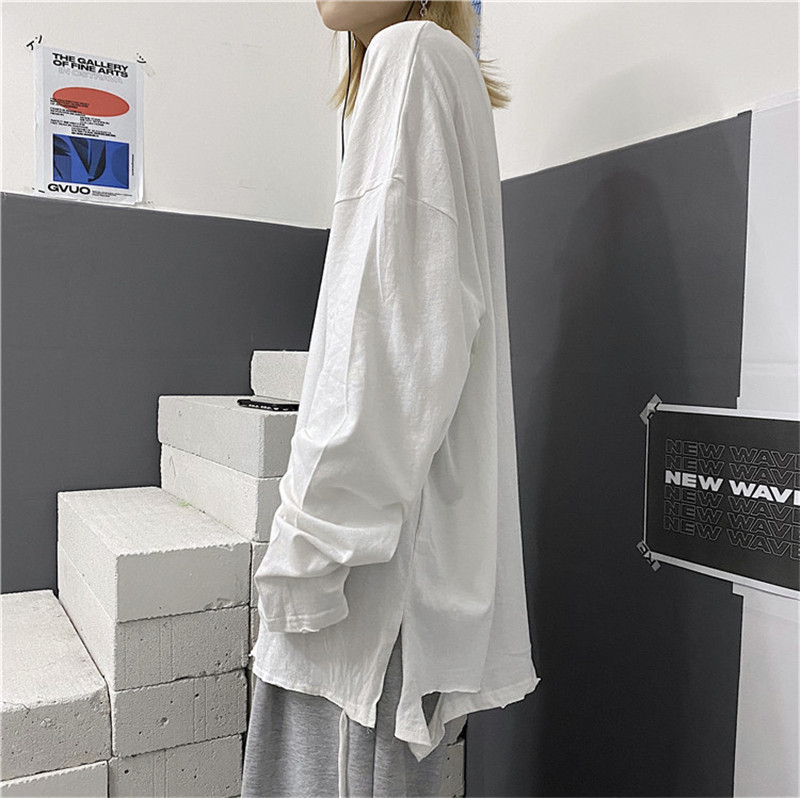 Áo thun tay dài thời trang trẻ trung 216027Áo sơ mi nữ dáng rộng phong cách Hàn Quốc thời trang mùa thu | BigBuy360 - bigbuy360.vn