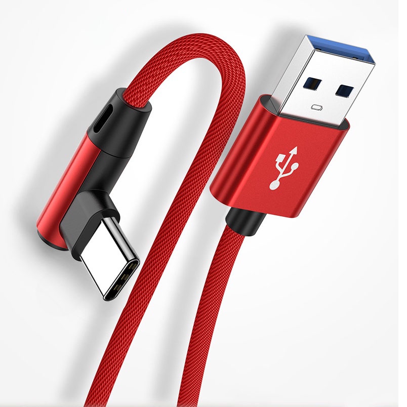 Cáp Sạc Nhanh Elough QC 3.0 Đầu Usb Type C/ Micro USB Vuông 90 Độ Cho Xiaomi SamSung