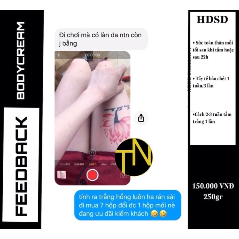 Kem Body Dưỡng Trắng Da TNB 250Gr | BigBuy360 - bigbuy360.vn