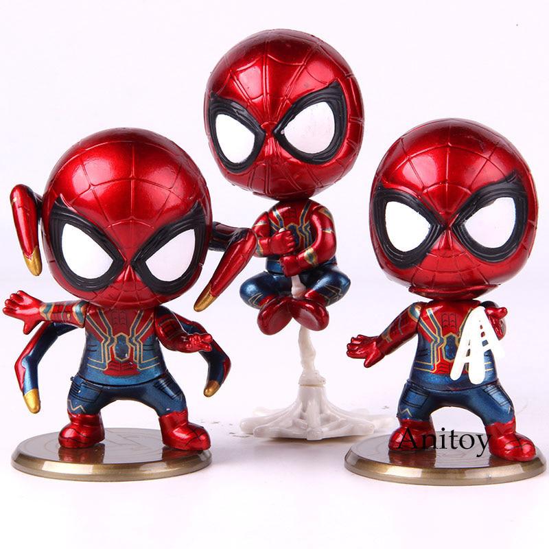 3pcs/set Mô hình nhân vật người sắt và người nhện trang trí