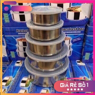 Bộ 5 bát inox kèm nắp đựng và bảo quản thức ăn - Smartbuy