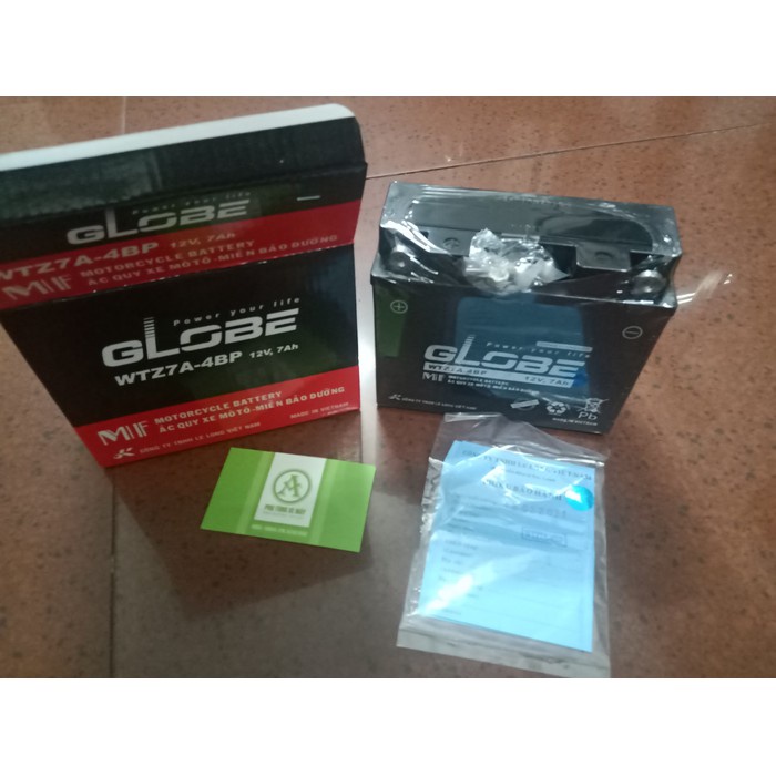 Bình Ắc Quy cho xe Nouvo 2 Globe  12V,7Ah