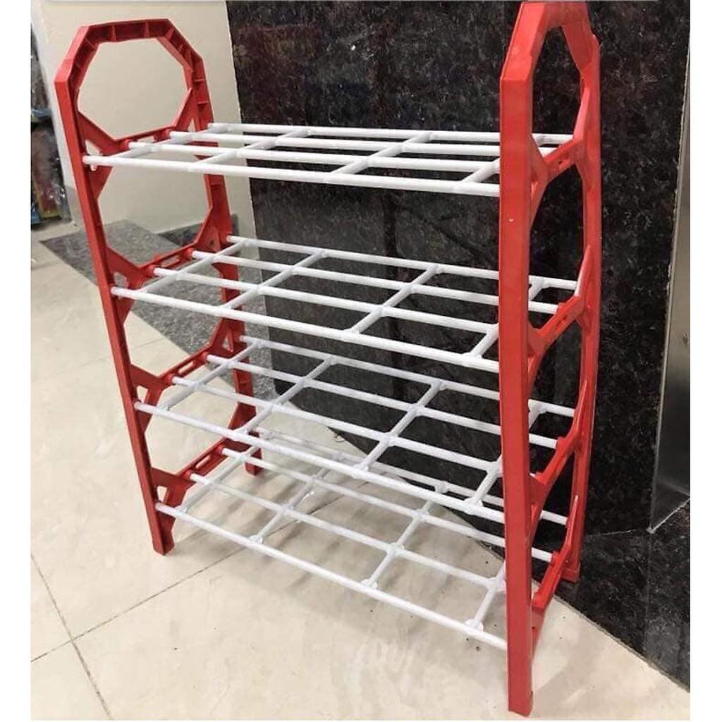 (giá sỉ) Kệ để giày, dép (4 TẦNG) bằng nhựa tiện dụng,nhựa trắng-gttk