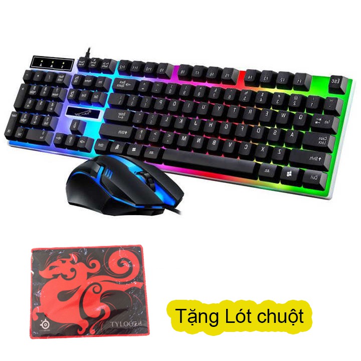 [Tặng lót chuột w3] Bộ bàn phím và chuột G21B chuyên Game Led 7 màu ( nền trắng phím đen)