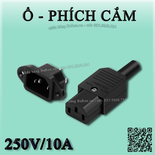 Phích cắm điện nồi cơm, ấm nước 3 chân (dùng để nối dây dài theo ý muốn)