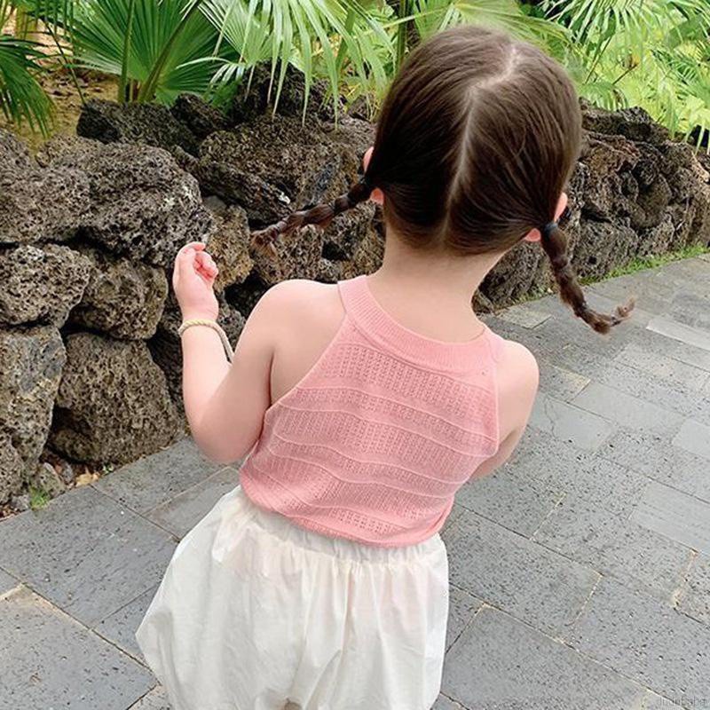 Áo Croptop Hai Dây Màu Sắc Xinh Xắn Thời Trang Mùa Hè Năng Động Cho Bé Gái 0-6 Tuổi