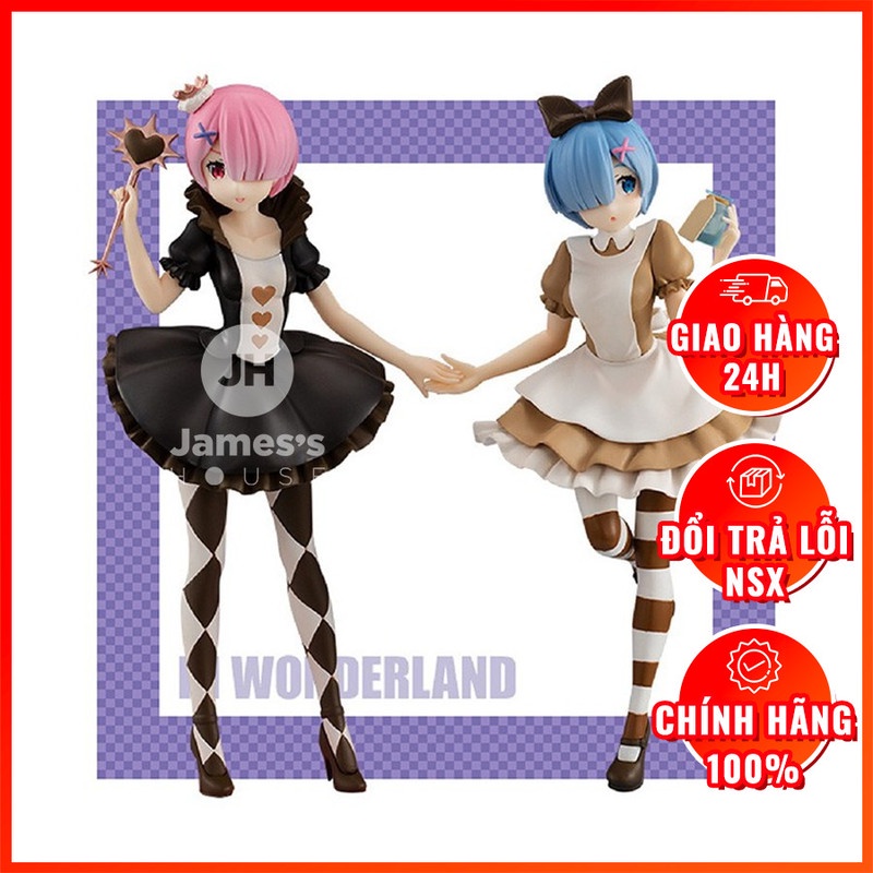 Mô Hình Figure Chính Hãng Anime Re:Zero, Ram &amp; Rem, Super Special Series, In Wonderland, FURYU, Nhật Bản