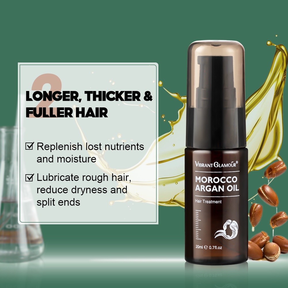 Tinh Dầu Argan Ma-Rốc VIBRANT GLAMOUR Giúp Phục Hồi Tóc Khô Và Xoăn 20ml