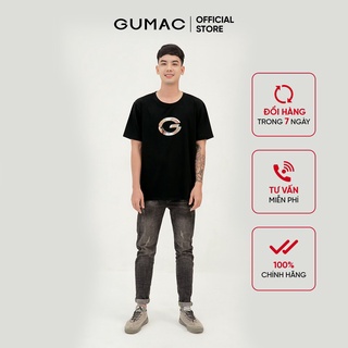 Áo thun nam in chữ G GUMAC phong cách basic, năng động ABB379