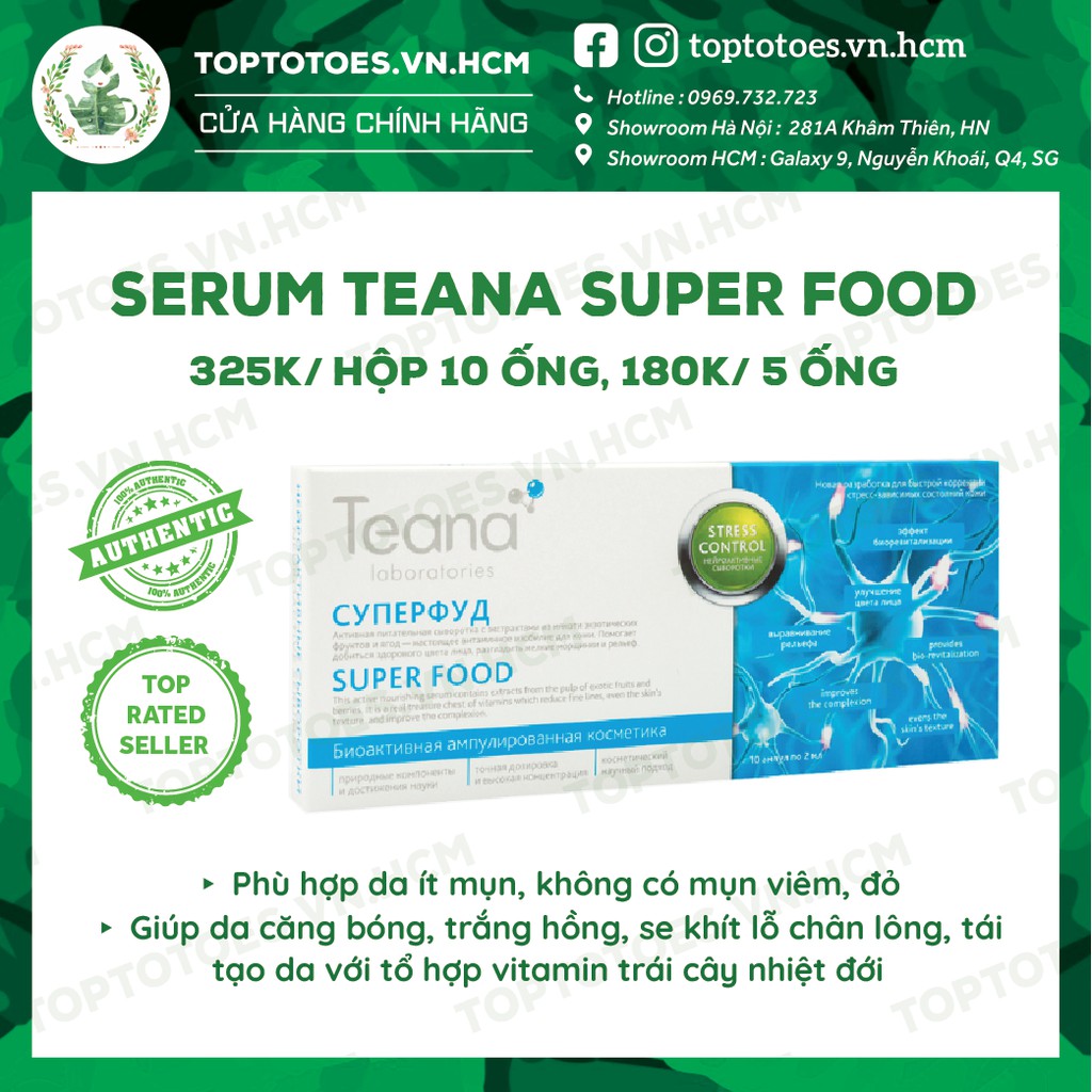Serum Teana Stress Control Super Food giúp căng bóng, sáng hồng, tái tạo da