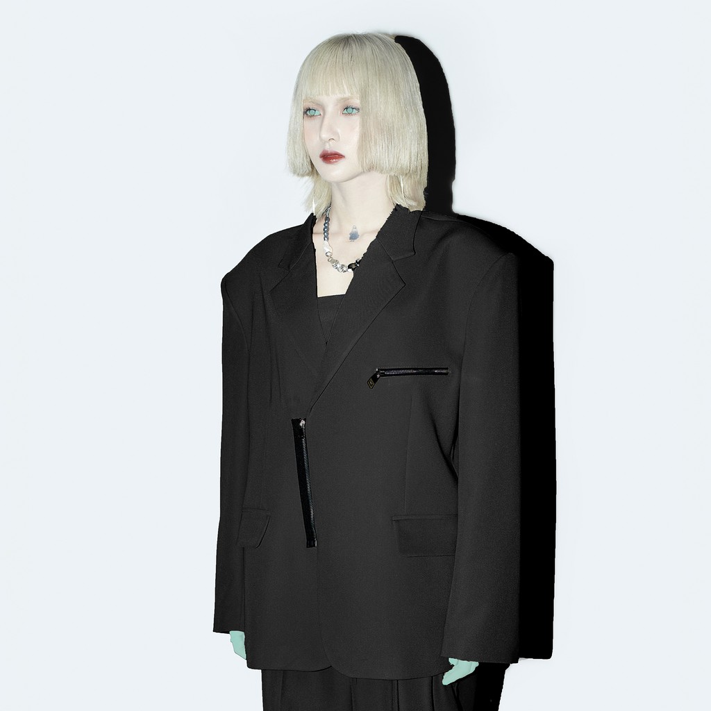 [Mã FASHIONMALLT4 giảm 15% đơn 150k] Áo Blazer AODEC O2 Zip Đen