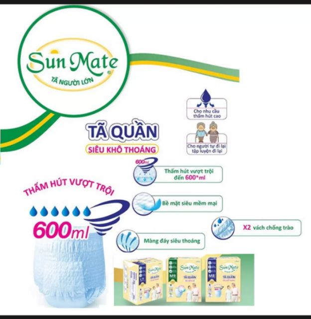 Tả Quần SunMate người già size M 8miếng