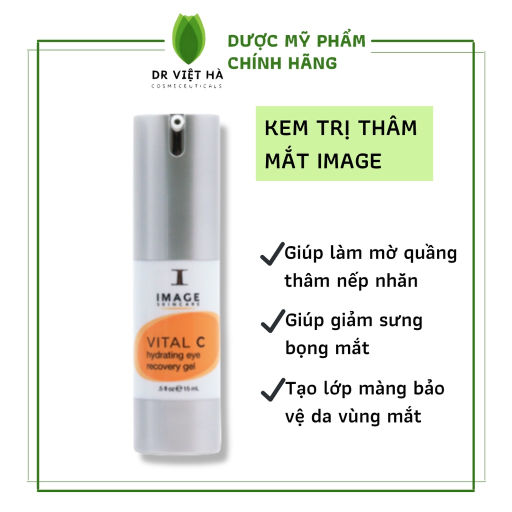 Kem t R.I thâm quầng mắt, làm mờ quầng thâm, giảm sưng bọng mắt Image Vital C Hydrating Eye Recovery Gel 15ml