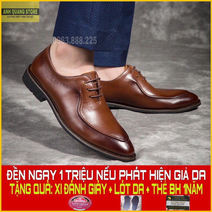 Giày da nam công sở da bò nguyên tấm bảo hành 1 năm GT22