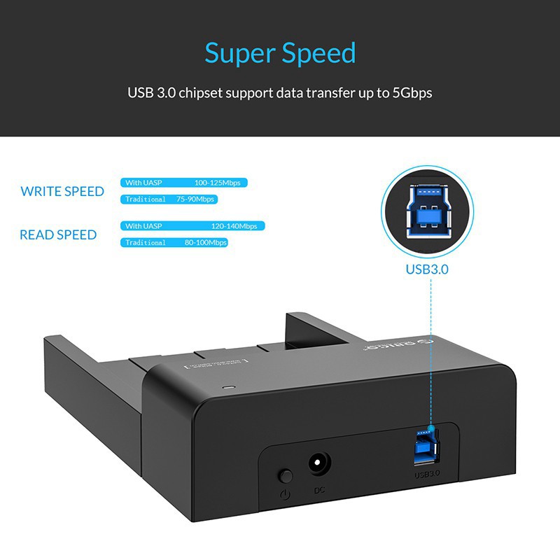 Hộp Đựng Orico 6518U3 HDD SATA Sang USB 3.0 2.5 3.5inch Tốc Độ Cao Dễ Lắp Đặt