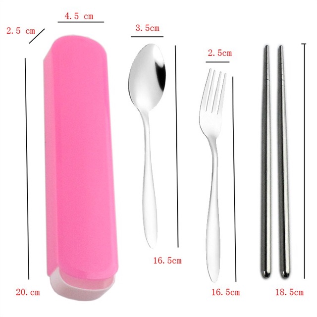 Bộ muỗng đũa inox du lịch có hộp đựng tiện dụng