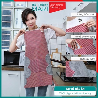 Tạp dề nấu ăn - Hàng đẹp, Chống thấm nước - Kèm khăn lau tay