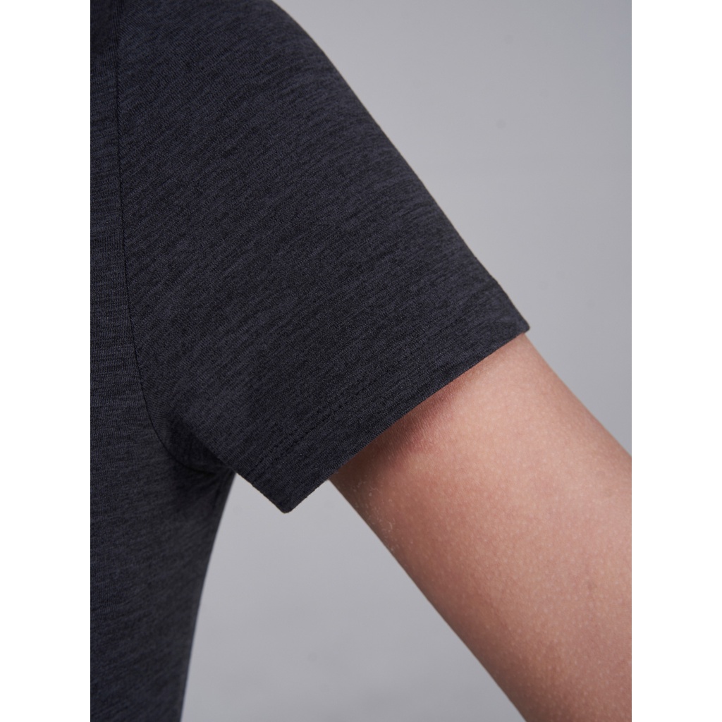 Áo thun thể thao nữ YODY, áo phông cộc tay chất liệu Melange cao cấp, năng động thấm hút khử mùi cơ thể STN5036